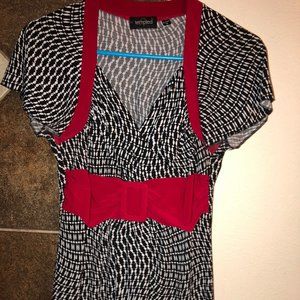 Nice Blouse by Tempted - Black, White and Red